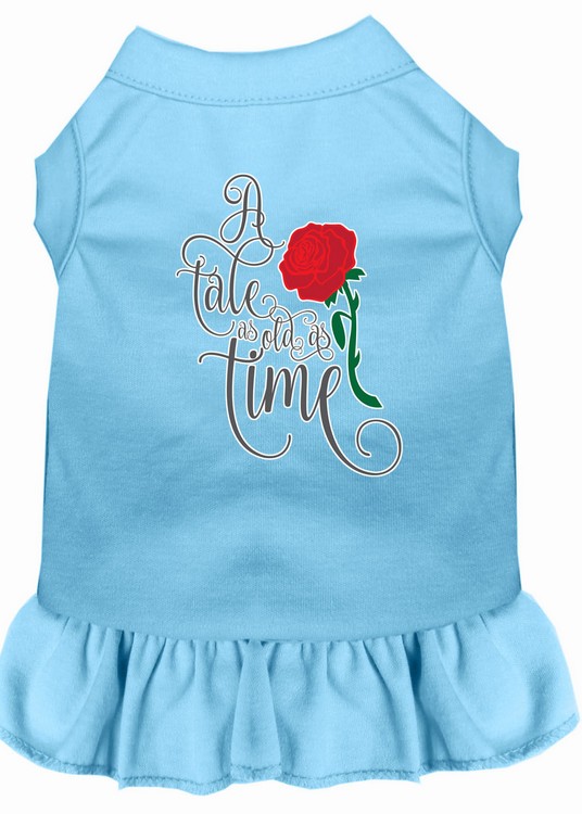 Timeless Tale Screen Print Dog Dress Baby Blue XS